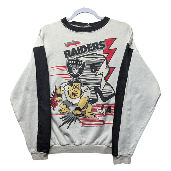 1994 LA Raiders Fred Flintstone Crewneck Sweatshirt - Picture 1 of 7